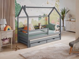 Dječji krevet s dodatnim ležajem Disney - 80x200 cm - siva