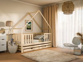 Dječji krevet s dodatnim ležištem Magic - 90x200 cm - borovina