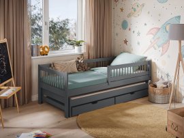 Dječji krevet s dodatnim ležajem Softi - 80x180 cm - grafit