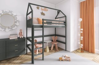 Krevet na kat Gloria - 80x200 cm - grafit