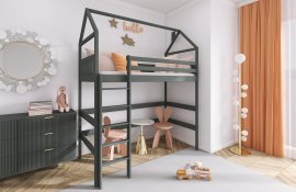 Krevet na kat Gloria - 90x190 cm - grafit