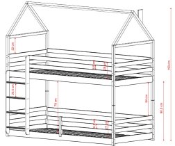 Lano - Krevet na kat Axel - 90x190 cm - bor