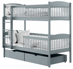 Krevet na kat Luna - 80x180 cm - siva