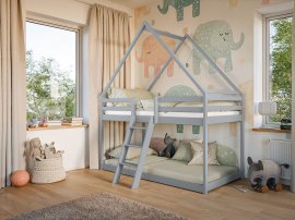 Krevet na kat Sweet - 80x180 cm - siv