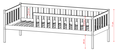 Lano - Dječji krevet Ada - 90x200 cm - bor