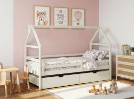 Dječji krevet kućica Aron - 90x200 cm - krem 