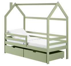 Dječji krevet kućica Lila - 80x160 cm - maslinasta
