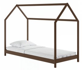 Dječji krevet kućica Lucky - 80x180 cm - tamno čokoladna