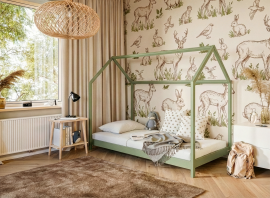 Dječji krevet kućica Lucky - 90x200 cm - maslina