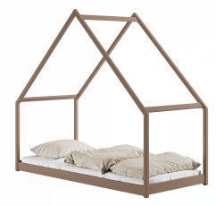 Dječji krevet kućica Moris - 90x200 cm - mliječna čokolada