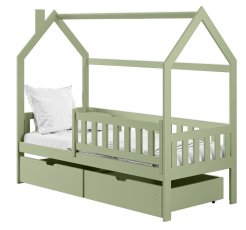 Dječji krevet kućica Natan - 80x160 cm - maslinasta