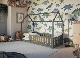 Dječji krevet kućica Noan - 90x200 cm - grafit