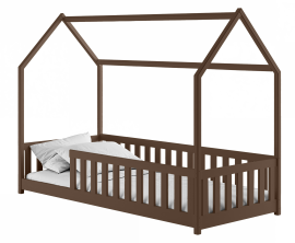 Dječji krevet kućica Noan - 90x200 cm - tamno čokoladna