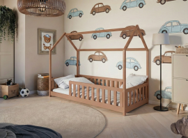 Dječji krevet kućica Noan - 90x200 cm - cimet