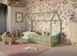 Dječji krevet kućica Noan - 90x200 cm - maslina
