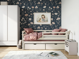 Dječji krevet s dodatnim ležištem Senso - 80x200 cm - krem