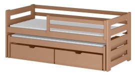 Dječji krevet s dodatnim ležištem Senso - 90x190 cm - cimet