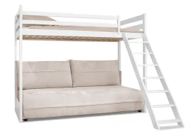 Krevet na kat s dvosjedom Savio - 90x200/140x200 cm - bijela