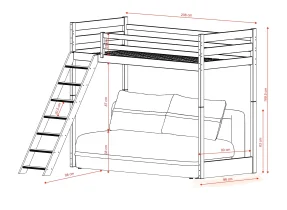 s dvosjedom Savio - 90x200/140x200 cm - cimet