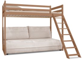 Krevet na kat s dvosjedom Savio - 90x200/140x200 cm - cimet