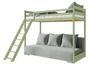 Lano - Krevet na kat s dvosjedom Sofino - 90x200/140x200 cm