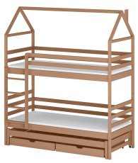 Krevet na kat s dodatnim ležajem Dalia - 90x190 cm - cimet
