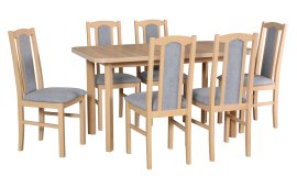 Blagovaonski set Stol Wenus 2P sonoma + 6 stolica Bos 7 sonoma 1B