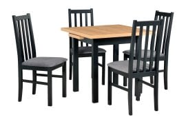 Blagovaonski set Stol Max 7 crna/grandson + 6 stolica Bos 10 crna 28B