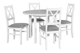 Blagovaonski set Stol Poli 2 bijela + 6 stolica Nilo 10 bijela 1B