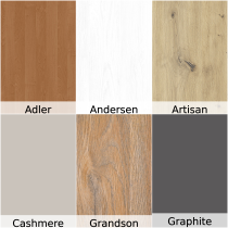 Drewmix - Komplet za blagovaonicu Ikon 5 crna/artisan + 6 stolica Monti 4 bukva 35A aragon 20