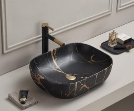 Umivaonik Kimic Oval 50 Gold Black