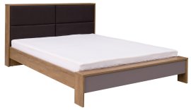 Krevet Latika Soft - 160x200 cm - burgundi hrast/siva