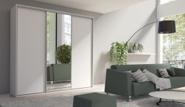 Ormar s kliznim vratima i ogledalom Grande 254 cm - bijeli