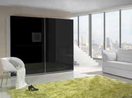 Ormar s kliznim vratima Lux 1 - crni sijaj 