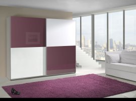 Ormar s kliznim vratima Lux 10 - ljubičastI/bijelI sjaj