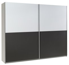 Ormar s kliznim vratima Lux 19 - bijelI/grafit
