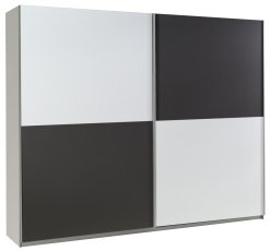 Ormar s kliznim vratima Lux 21 - bijeli/grafit
