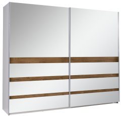 Ormar s kliznim vratima Lux 23 - bijeli/hrast riviera