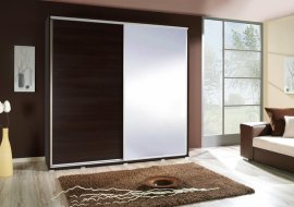 Ormar s kliznim vratima i zrcalom Penelopa 205 cm - kostanj wenge