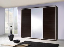 Ormar s kliznim vratima s ogledalom Penelopa 255 cm - kesten wenge