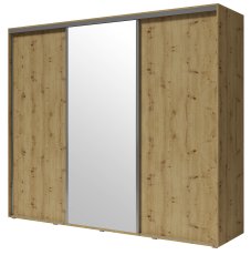 Ormar s kliznim vratima z ogledalom Silver - hrast artisan