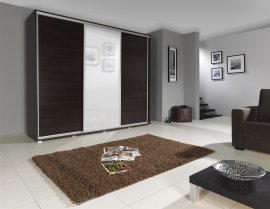 Ormar s kliznim vratima s ogledalom Silver - kesten wenge
