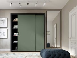 Ormar s kliznim vratima Frama 185 cm - dimljeno zelena