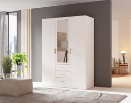 Ormar s ogledalom 3D - bijeli