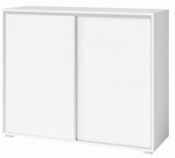 Komoda s kliznim vratima - 119 cm - bijela