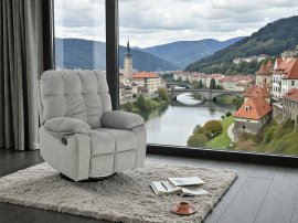 Fotelja s relaks mehanizmom Belluno Home - svijetlosiva