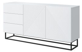 Komoda s metalnim okvirom Asha 167 2D3SZ - bijeli sjaj