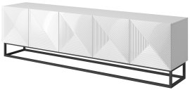 TV element s metalnim okvirom Asha 200 5D - bijeli sjaj