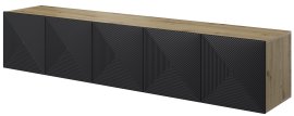 Zidni TV element Asha 200 5D - crni/hrast artisan