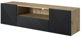 Zidni TV element Asha 167 2D1SZ - crni/hrast artisan